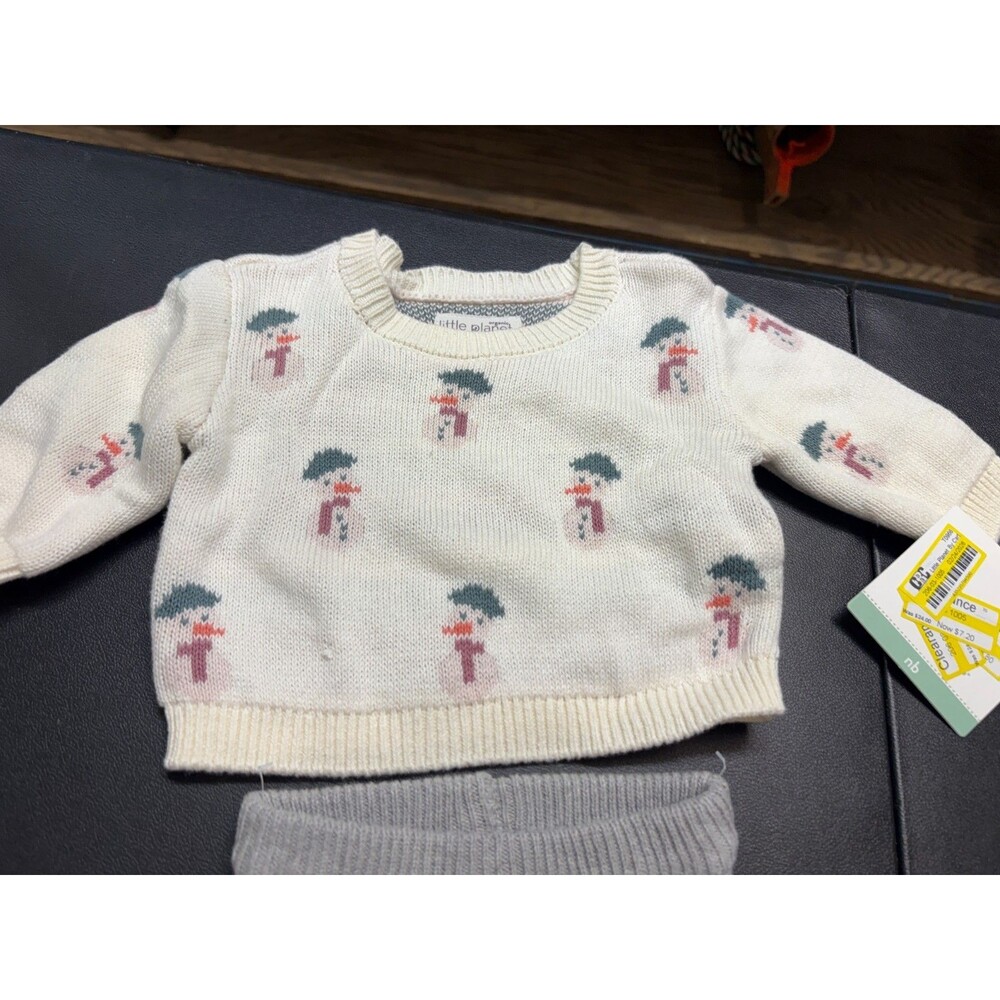 NWT Newborn Sweater With Snowmen And Sweater Pants Little Planet